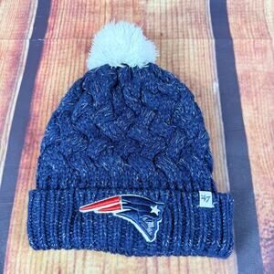 New England Patriots Beanie Blue Sparkles Winter Hat Knit Cap NFL 47 Brand Cuff